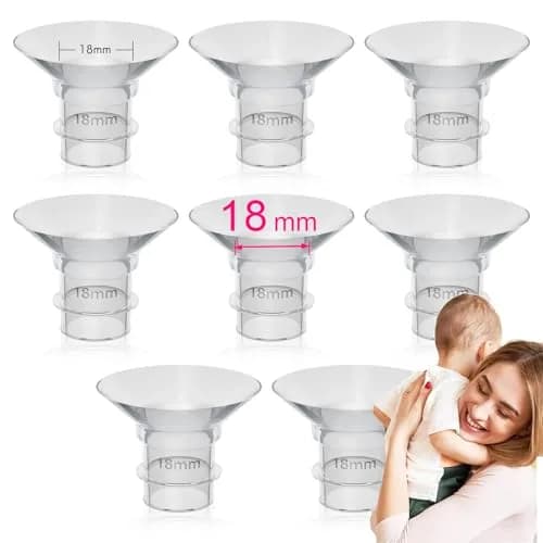 LOZAEVE 18mm Flange Inserts for 24-25mm Breast Pump Shields | BPA-Free Silicone, Pack of 8 thumbnail 1