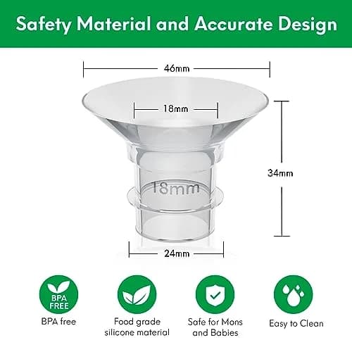 LOZAEVE 18mm Flange Inserts for 24-25mm Breast Pump Shields | BPA-Free Silicone, Pack of 8 thumbnail 6