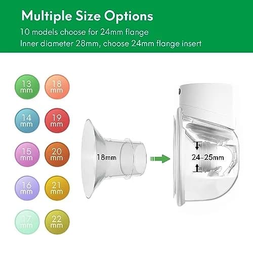 LOZAEVE 18mm Flange Inserts for 24-25mm Breast Pump Shields | BPA-Free Silicone, Pack of 8 thumbnail 2