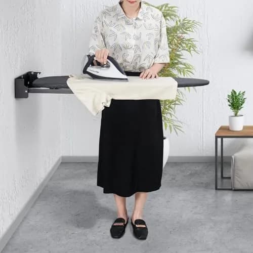 Duwee Wall Mounted Ironing Board with Heat Resistant Cover & Felt Padding 93cm (36") x 32cm (12") | Space-Saving Foldable Design thumbnail 7
