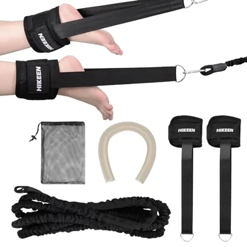 Hikeen Swim Ankle Straps 4M Swimming Tether with Metal Buckle & Bumper Strips | Stationary Training Leash for Adults thumbnail 1