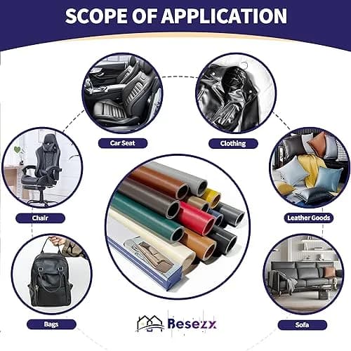 Besezx Leather Repair Patch Tape Kit Beige-Litchi Grain 76.2cm x 40.6cm (30in x 16in) | Self-Adhesive Vinyl & Leather Repair thumbnail 6