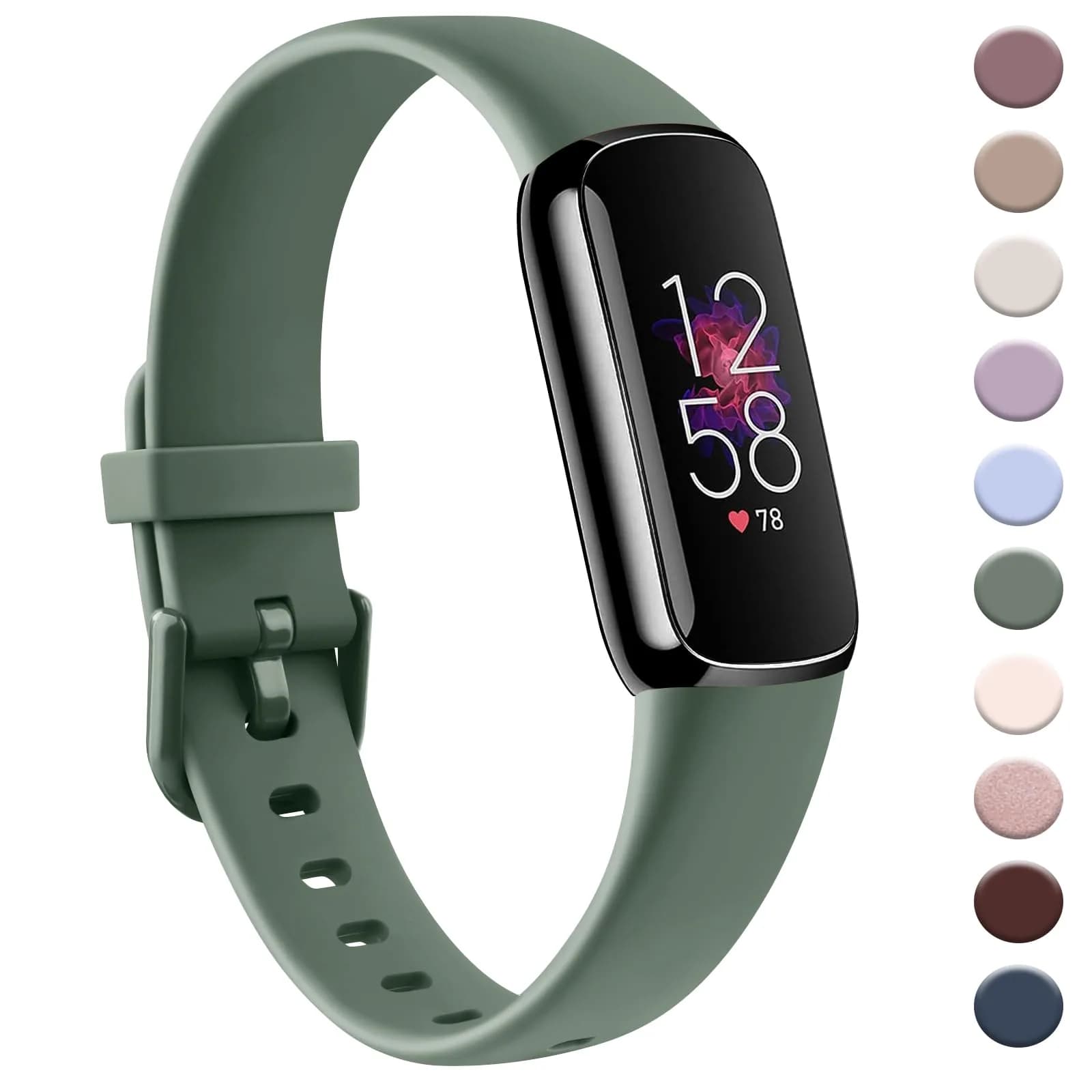 AK Sport Band for Fitbit Luxe Large (Avocado Green) | Soft Silicone Replacement Strap - main product image
