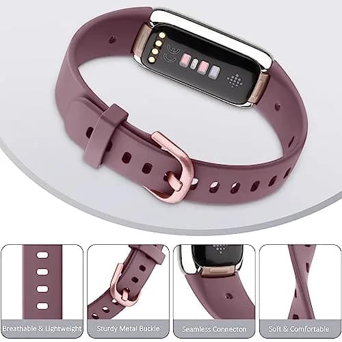 AK Sport Band for Fitbit Luxe Large Smoke Violet | Soft Silicone Replacement Strap thumbnail 4