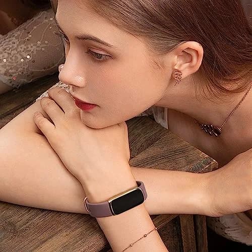 AK Sport Band for Fitbit Luxe Large Smoke Violet | Soft Silicone Replacement Strap thumbnail 6
