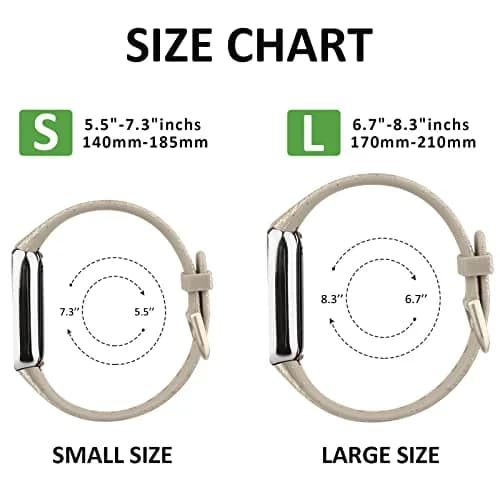 AK Sport Band Compatible with Fitbit Luxe, Large Glistening Champagne Gold | Silicone Replacement Strap thumbnail 2