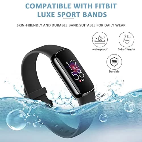 AK Sport Band for Fitbit Luxe, Soft Silicone Replacement Strap (Small, Black) | Lightweight & Water-Resistant thumbnail 4