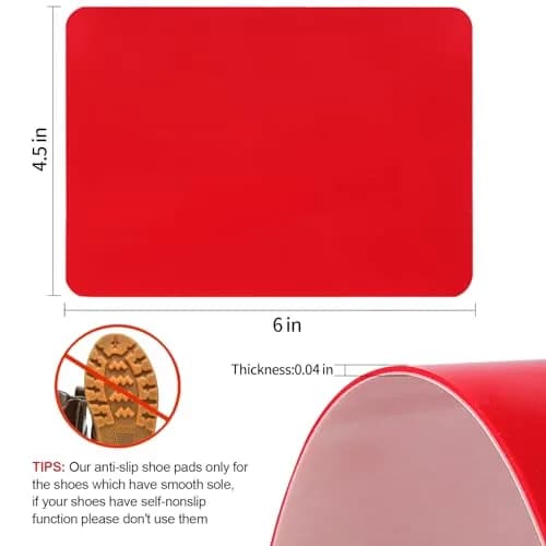 Ashoesert Red Bottom Shoe Sole Protector 15.2cm x 11.4cm (6"x4.5") | Non-Slip Traction for Christian Louboutin Heels thumbnail 3