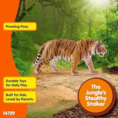 Schleich Wild Life Realistic Tiger Figurine Toy 14729 | Kids Ages 3+ Jungle Safari Play thumbnail 5