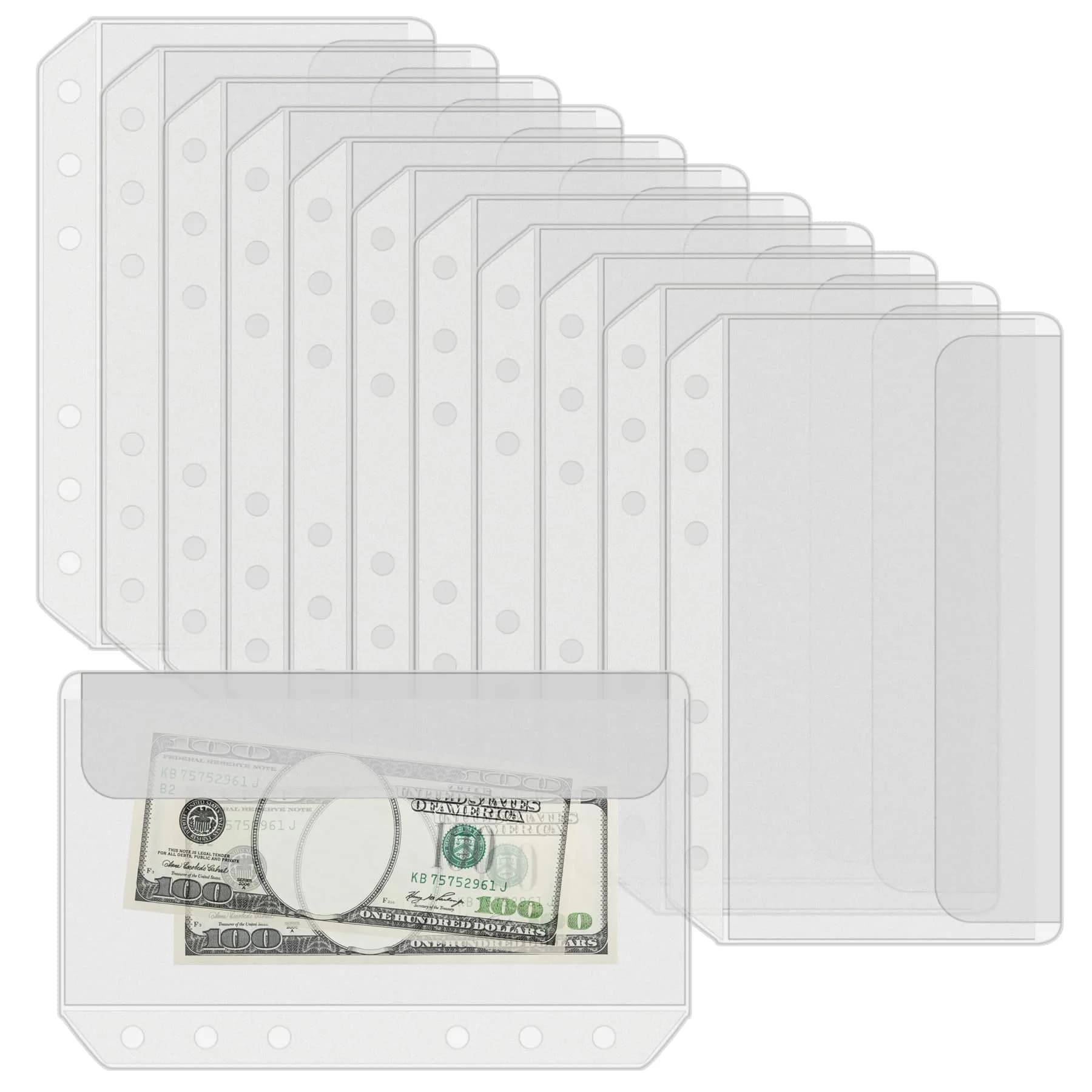 Antner A6 Binder Pockets 6.9 x 4.1 Inches (17.5 x 10.4 cm) — 12-Pack Zipless Clear PVC — A5 Size - 12 Pieces