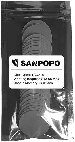 sanpopo NFC Coin Cards 30 pcs | Waterproof PVC, 25mm Diameter, Compatible with TagMo thumbnail 7