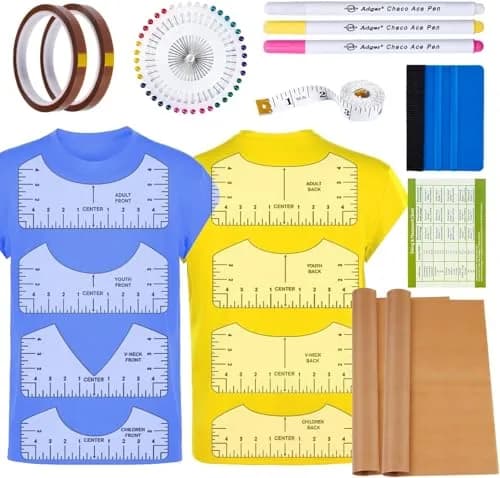 tietoc 18Pcs Sublimation Accessories Kit with Tshirt Alignment Rulers, Teflon Sheets, Heat Tape & Soft Measuring Tape | Value Pack for Heat Press thumbnail 8