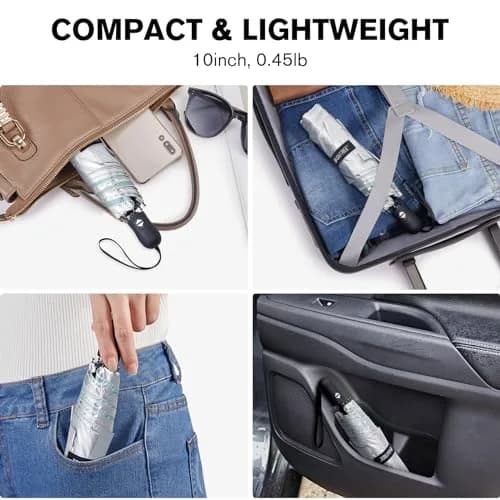 G4Free Compact Automatic Folding Umbrella Lake Blue | UPF 50+ Sun Protection, Lightweight, 40 Inch Canopy thumbnail 6