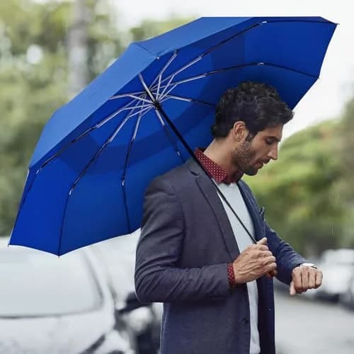 G4Free 54 Inch Large Golf Umbrella Compact for Rain & Sun | Windproof Double Canopy, Automatic Open Close, Wood Handle thumbnail 8