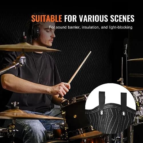 VEVOR Sound Dampening Blanket 244 x 203 cm (96" x 80") | Acoustic Noise Blocking for Studio & Moving thumbnail 6