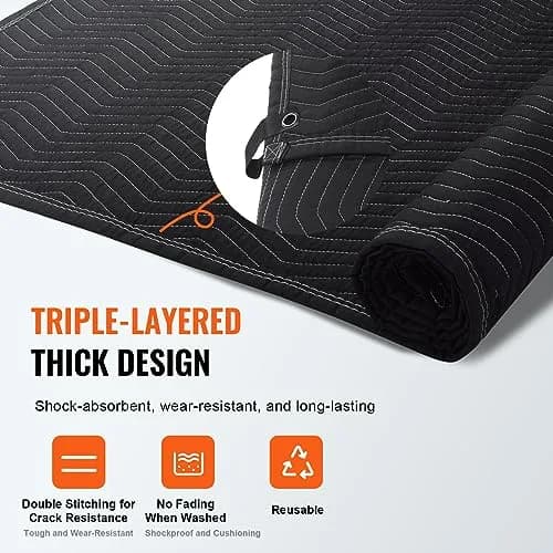 VEVOR Sound Dampening Blanket 244 x 203 cm (96" x 80") | Acoustic Noise Blocking for Studio & Moving thumbnail 3
