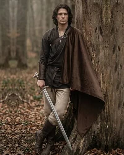 L'VOW Medieval Half Shoulder Cape Knight Cloak with Belt, Brown One Size | Authentic Vintage Design for Cosplay & Halloween thumbnail 4