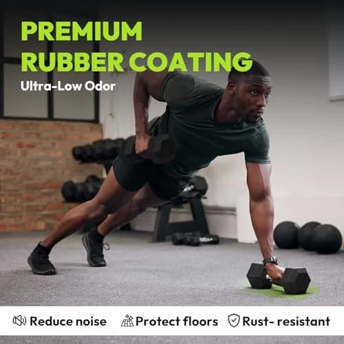 HANDBODE Hex Dumbbell Set of 2, Rubber Encased, 5 lb | Versatile Strength Equipment for Home & Gym thumbnail 5