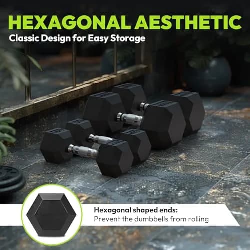 HANDBODE Hex Dumbbell Set of 2, Rubber Encased, 5 lb | Versatile Strength Equipment for Home & Gym thumbnail 9