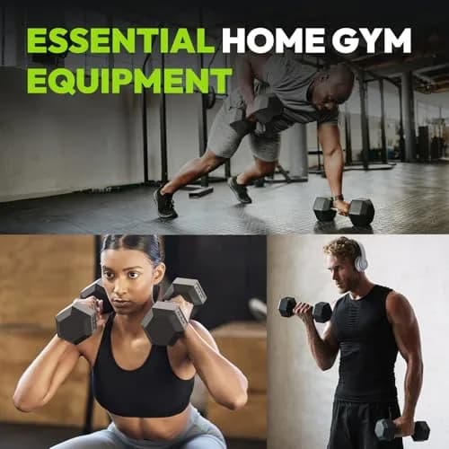 HANDBODE Hex Dumbbell Set of 2, Rubber Encased, 3 lb | Versatile Strength Equipment for Home & Gym thumbnail 5