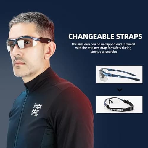 ROCKBROS Photochromic Sports Sunglasses Mens Cycling Pickleball Glasses | UV & Glare Control thumbnail 4