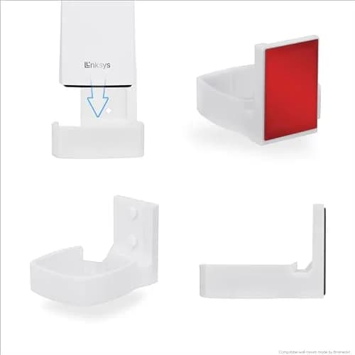 BRAINWAVZ Wall Mount for Linksys Atlas 6 / Atlas Pro 6 WiFi Router | Easy Install Bracket, Reduce Interference & Clutter, Adhesive & Screw Mounting thumbnail 8