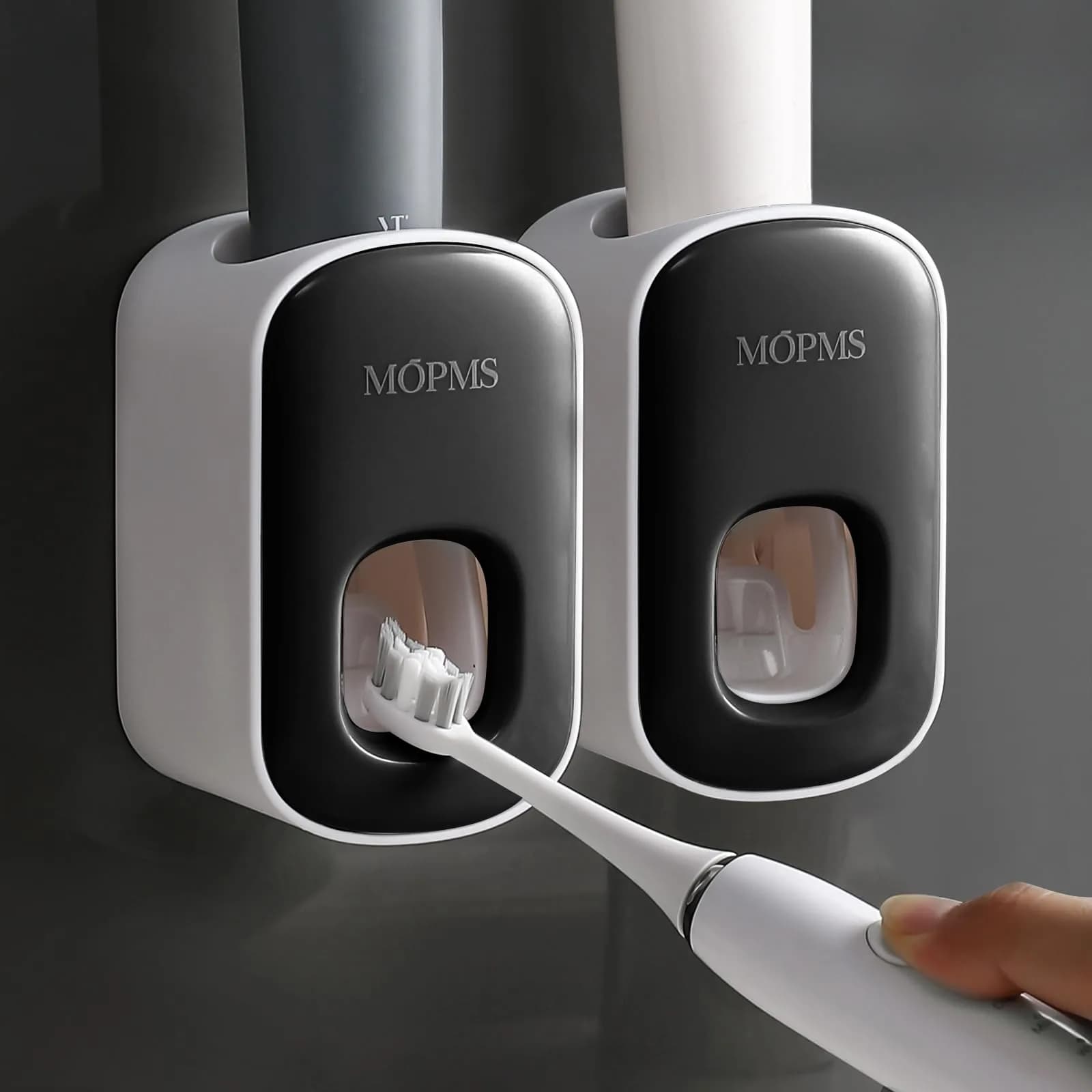 MOPMS Automatic Toothpaste Dispenser 2-Pack | Hands-Free Wall Mount for Kids & Adults