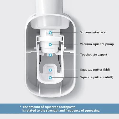 MOPMS Automatic Toothpaste Dispenser 2-Pack | Hands-Free Wall Mount for Kids & Adults thumbnail 4