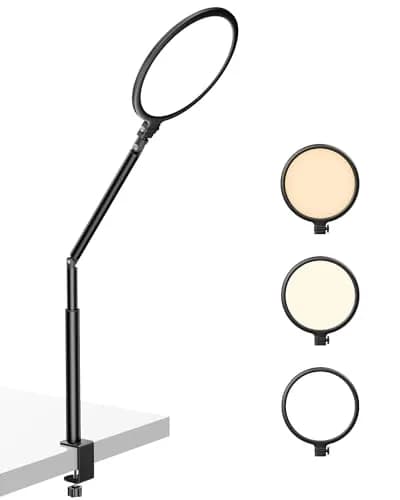 Weilisi 10.2" Desk Ring Light with Stand, 360° Rotate, USB Powered, Adjustable Brightness & Color, for Home Office & Content Creation thumbnail 9