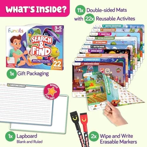 Funcils Search and Find Educational Toy Mats for Kids Ages 3-6 | Cognitive & Creative Skills thumbnail 2