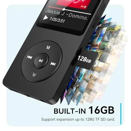 AGPTEK A02 MP3 Player 32GB (1.8 inch Screen) | Bluetooth 5.3 Music Player with Speaker, FM Radio, Voice Recorder thumbnail 4