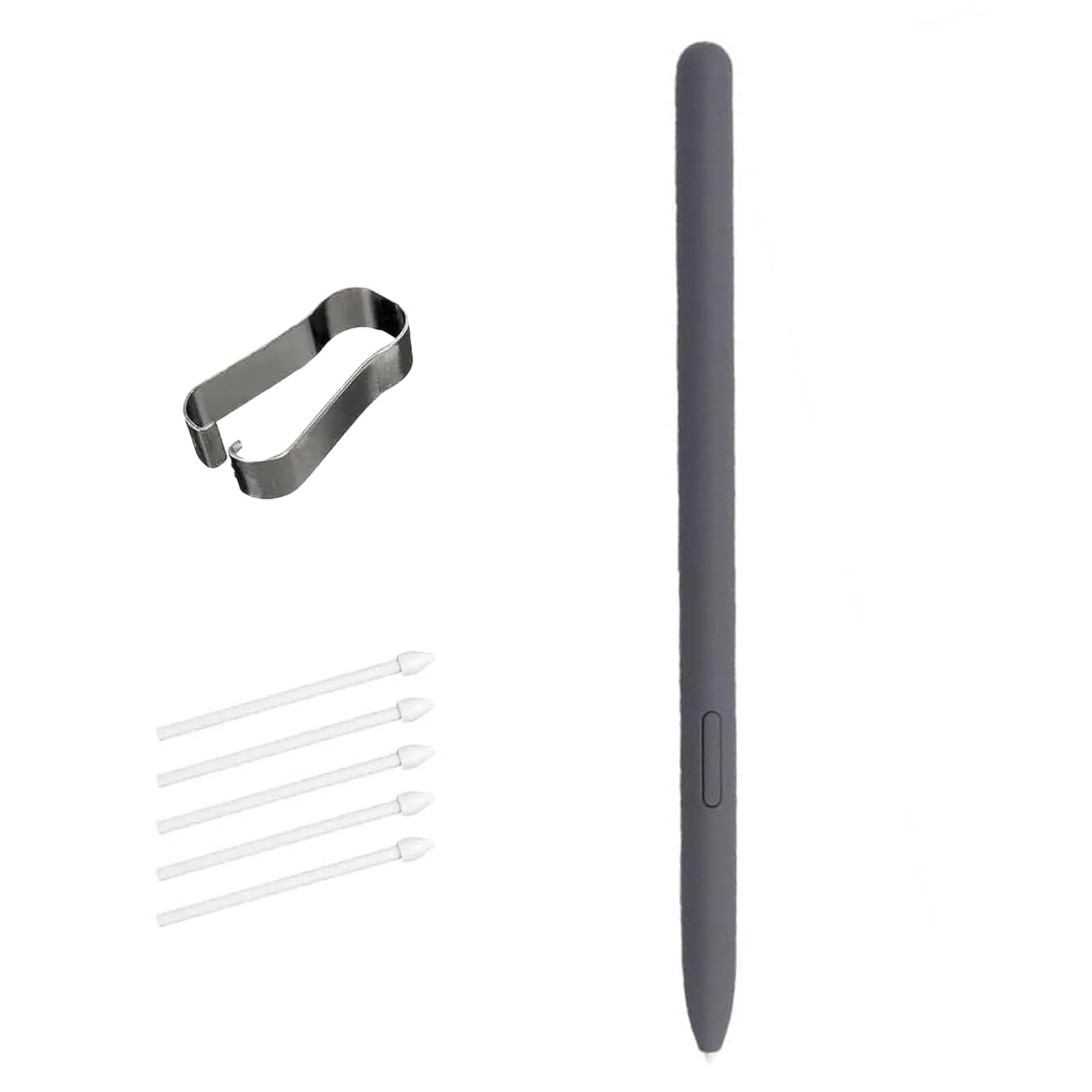 CaoXiong Input Pen for Samsung Galaxy Tab S9 FE/S9 FE+ | 4096 Pressure Levels, Metal Body, Silvery — Grey