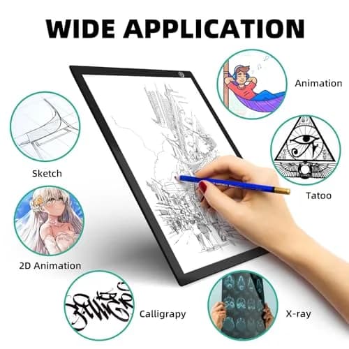 ME456 Rechargeable Drawing Board 15" (38cm) Light Pad | Adjustable Brightness LED Tracing Light Box thumbnail 7