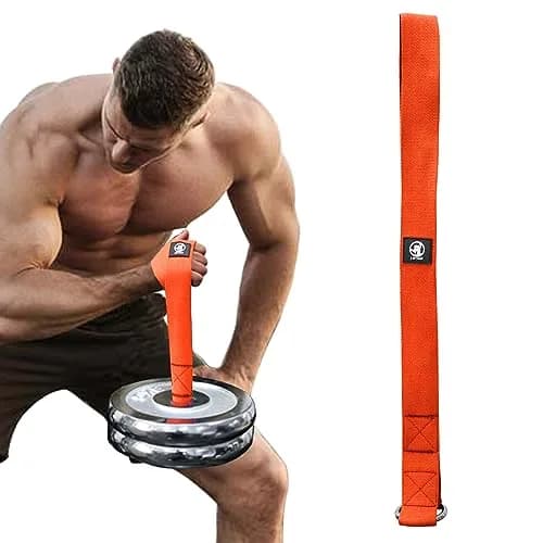 J Bryant Arm Wrestling Training Strap Belt Hand Grip Orange | Wrist Forearm Biceps Workout Equipment thumbnail 1