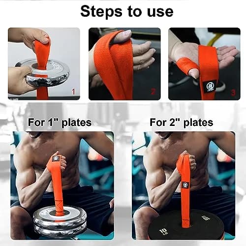 J Bryant Arm Wrestling Training Strap Belt Hand Grip Orange | Wrist Forearm Biceps Workout Equipment thumbnail 6