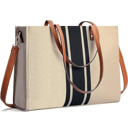BOLOSTA Laptop Tote Bag for Women Fits 15.6 Inch | Large Canvas Work Tote for Travel & Daily Use thumbnail 1