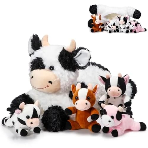 Shappy 5-in-1 Cow Stuffed Animal Set | 14" Large Plush for Kids thumbnail 1