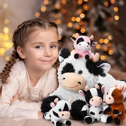 Shappy 5-in-1 Cow Stuffed Animal Set | 14" Large Plush for Kids thumbnail 6