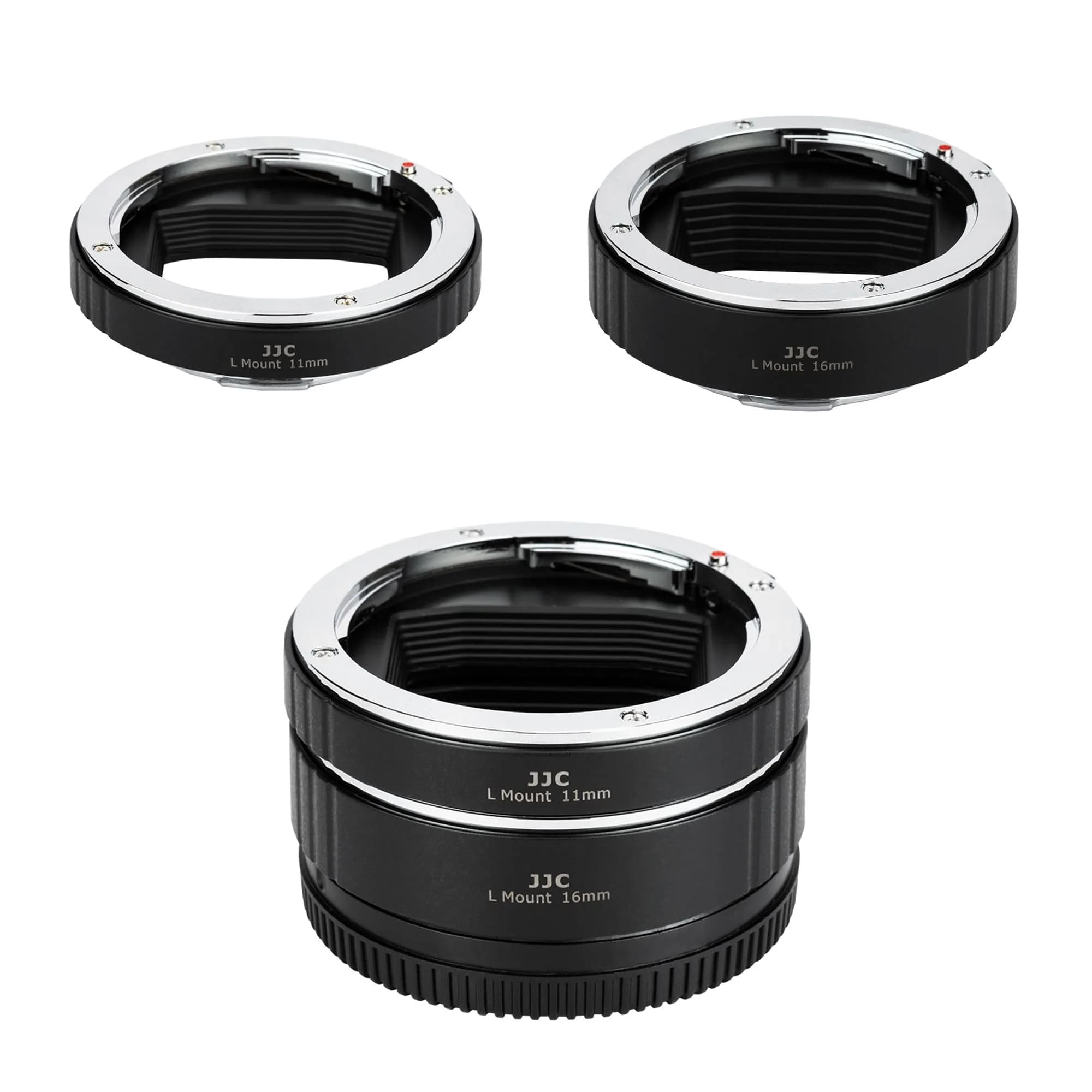 JJC Auto Focus Macro Extension Tube Set for L Mount Cameras & Lenses | 11mm & 16mm Tubes for Macro Photography
