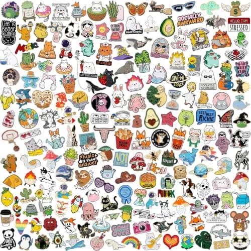 SINCCO Cute Enamel Backpack Pins Bulk Set 50pcs (1.9cm L x 12.8cm W x 18.4cm H) | Funny Anime Lapel Pin Set for Bags, Jackets, Kids thumbnail 1