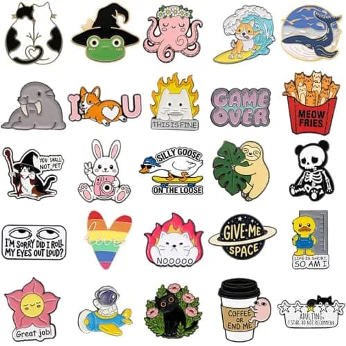 SINCCO Cute Enamel Backpack Pins Bulk Set 50pcs (1.9cm L x 12.8cm W x 18.4cm H) | Funny Anime Lapel Pin Set for Bags, Jackets, Kids thumbnail 4