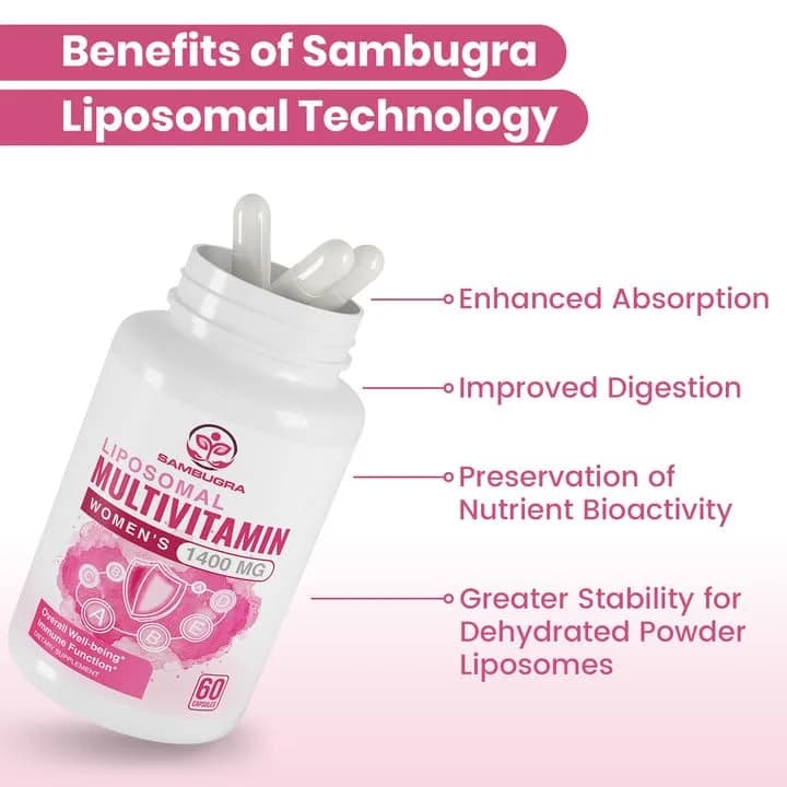 Sambugra Liposomal Multivitamin for Women 1400MG | Supports Immunity, Hair & Skin thumbnail 4
