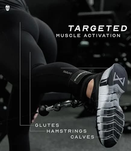 Gymreapers Ankle Strap (Single) for Cable Machine & Glute Workouts | Adjustable Leg Strap with Neoprene Padding (Black, Single) thumbnail 6