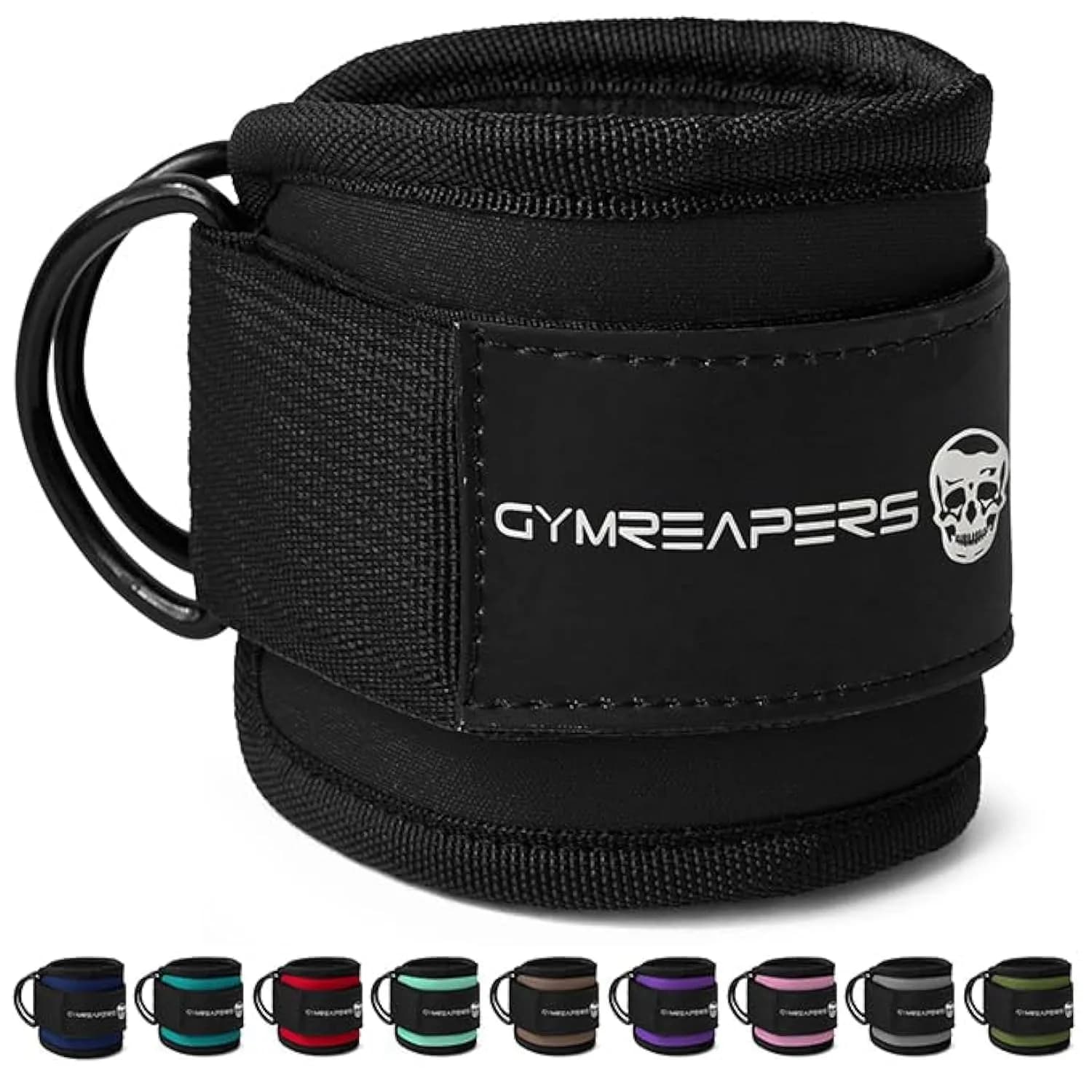 Gymreapers Ankle Strap (Single) for Cable Machine & Glute Workouts | Adjustable Leg Strap with Neoprene Padding (Black, Single) - main product image