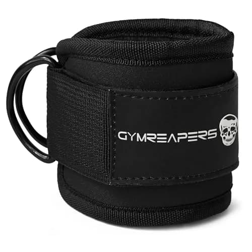 Gymreapers Ankle Strap (Single) for Cable Machine & Glute Workouts | Adjustable Leg Strap with Neoprene Padding (Black, Single) thumbnail 9