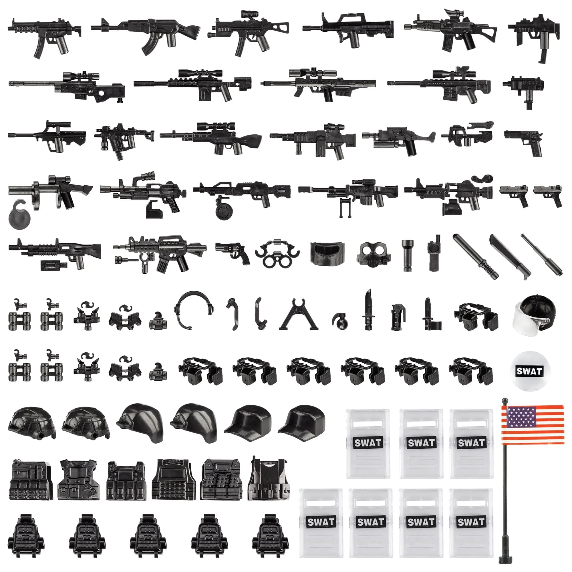 MaozyHomie Weapons Pack Military Building Blocks 88pcs | Compatible with Major Brands