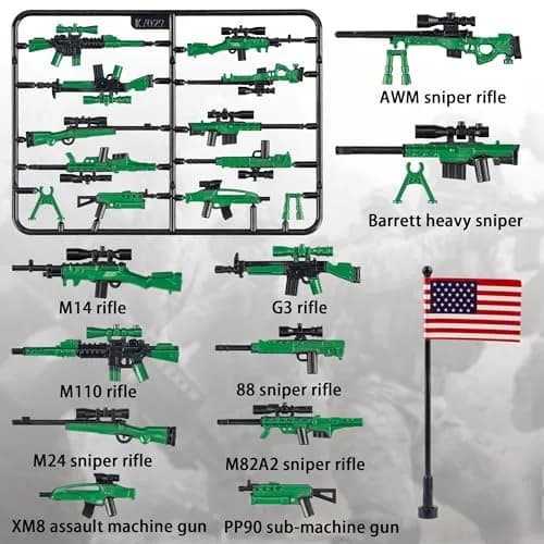 MaozyHomie 44 Pcs Weapons Pack Military 4 Countries | Compatible with Major Brands, Ages 3+ thumbnail 2