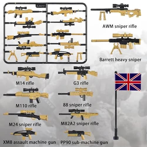 MaozyHomie 44 Pcs Weapons Pack Military 4 Countries | Compatible with Major Brands, Ages 3+ thumbnail 3