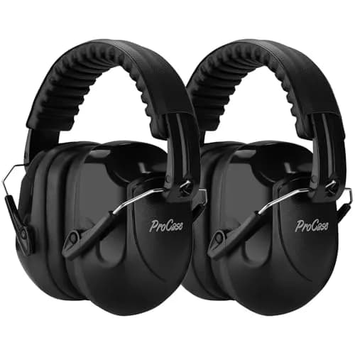 ProCase Hearing Protection Earmuffs NRR 28dB, Noise Cancelling Headphones (2-Pack, Black) | ANSI S3.19 Certified Passive Noise Reduction thumbnail 1
