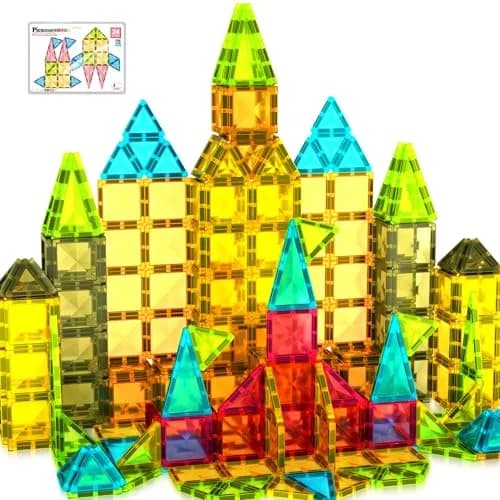 PicassoTiles Magnetic Tile 24pc Mini Diamond Set | Travel Size STEM Educational Toy for Kids 3+ thumbnail 1